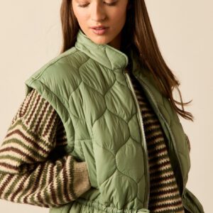 Chaleco plumas verde