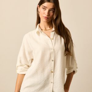 Blusa lisa botones blanca